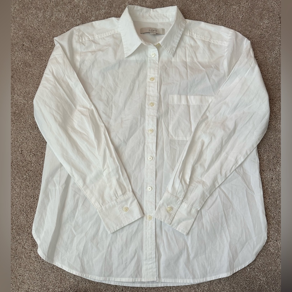 LOFT 100% Cotton Button Down Shirt